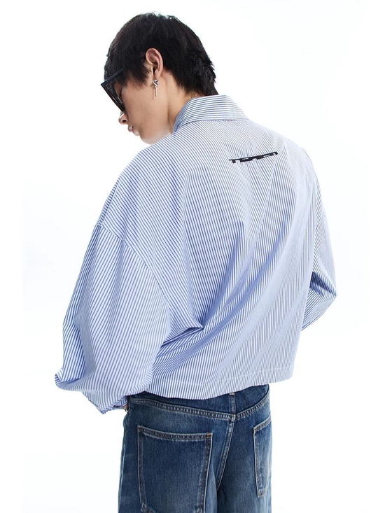 BLIND402 / NO PLAN 22SS B7 Cutout Patchwork Shirt Spring Loose Casual Jacket Top