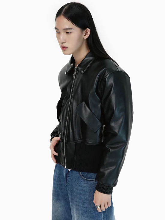   IN TERRIS Cropped insulated jacket with detachable fur collar