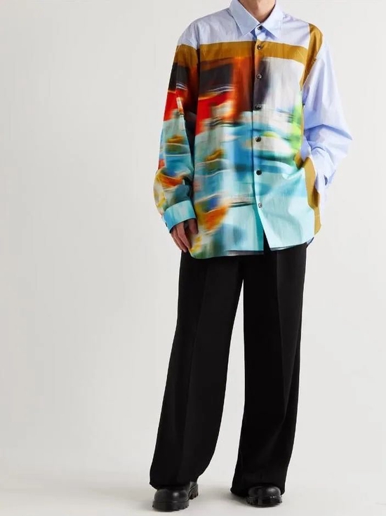 DRIES VAN NOTEN 花色宽松休闲衬衫