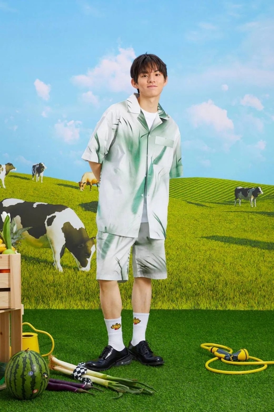 FMACM 毛玻璃植物满印短裤衬衫