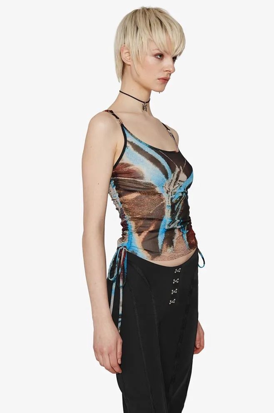 MISBHV printed mesh slim fit camisole top