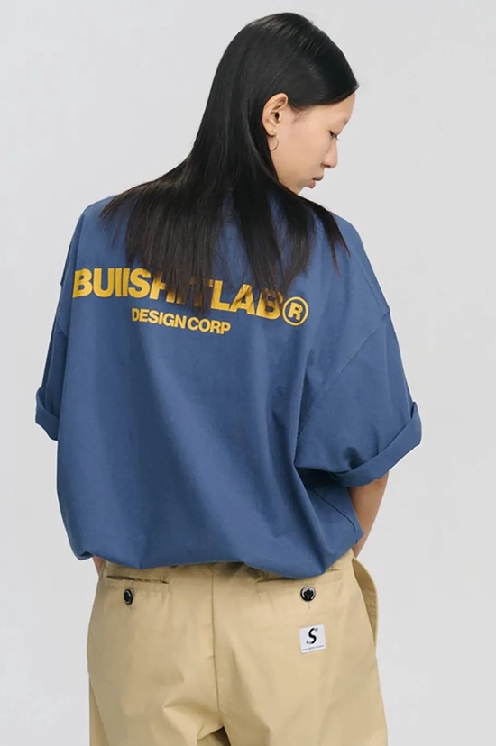 BUIISHITLAB 220g Fabric Logo Multicolor Loose Short Sleeve T-Shirt