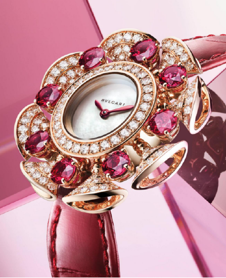 宝格丽divas dream系列腕表钻石与红宝石款
