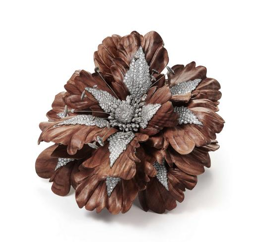 宝诗龙carte blanche, ailleurs高级珠宝系列bois diamant胸针