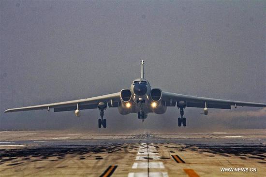 chinese air force conducts routine drill