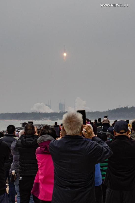  China's new medium-lift carrier rocket Long March-8 blasts off from the Wenchang Spacecraft Launch Site in south China's Hainan Province on Dec. 22, 2020. The Long March-8 made its maiden flight on Tuesday, sending five satellites into planned orbit, according to the China National Space Administration. (Xinhua/Zhang Liyun)
