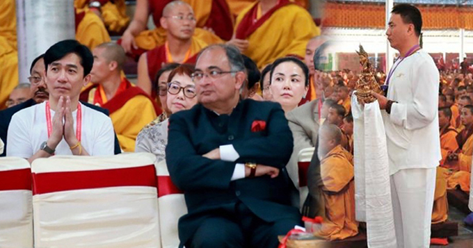 王菲素颜印度朝拜法王 梁朝伟胡军同现身