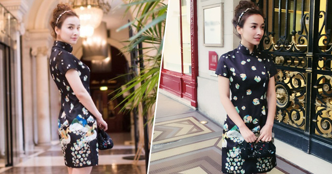 吴昕旗袍装亮相 开启自信妞的时装周之旅