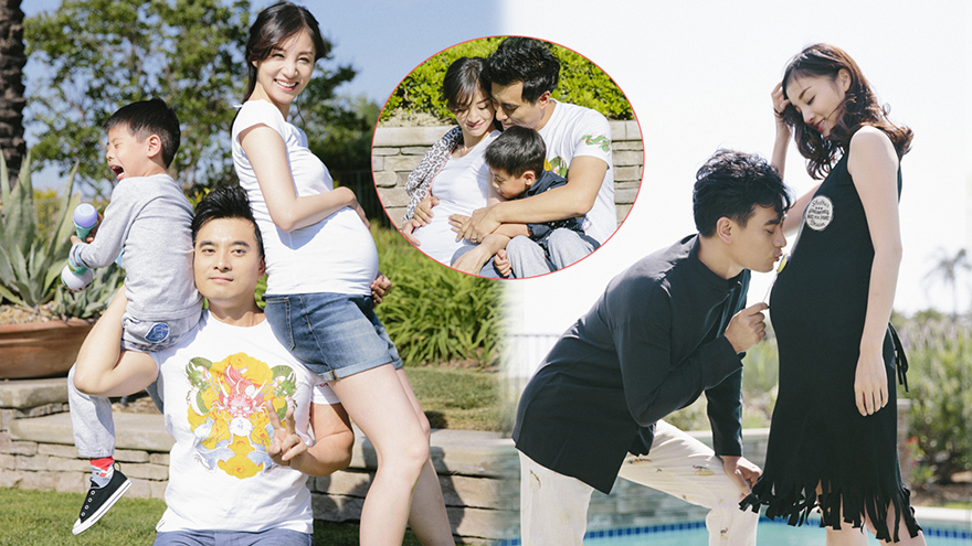 陈龙章龄之二胎孕照曝光!一家四口幸福同框