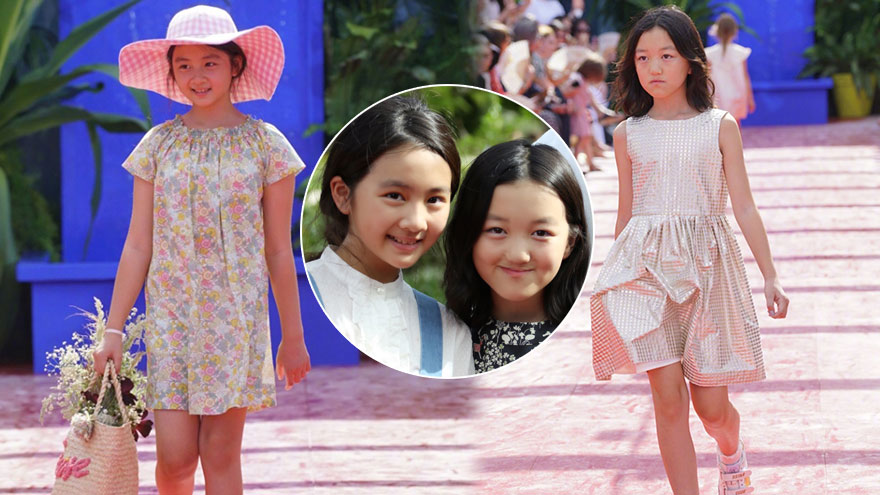 李嫣黄多多同台走秀 亲密合影画面温馨