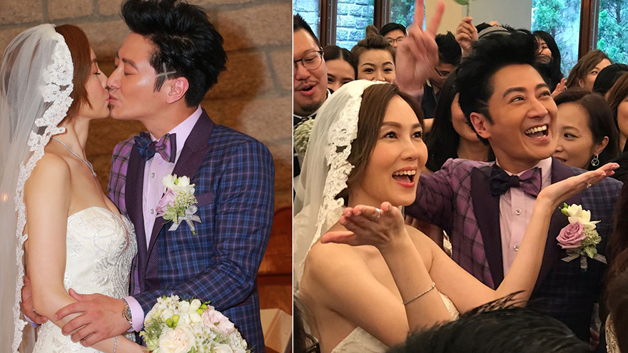 孙耀威陈美诗教堂大婚甜蜜亲吻 唱英文情歌示爱