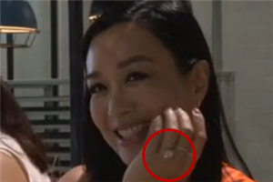 钟丽缇婚前秀5克拉钻戒 与张伦硕玩亲亲