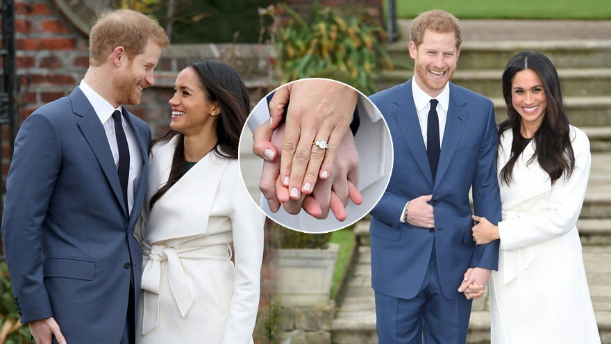 哈里王子与女友宣布订婚后携手亮相 无名指钻戒抢眼