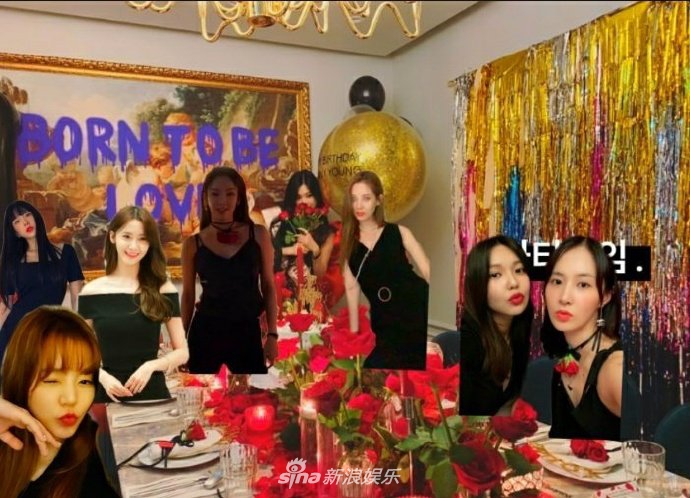 組圖：Tiffany生日趴少女時代成員為姐妹慶生 全體黑色小禮服
