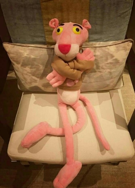 组图:陈伟霆掐粉红豹还用两根手指 他抱玩偶姿势一直很迷.