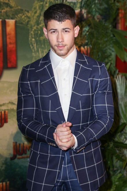 组图:尼克-乔纳斯身穿格子西服出席首映礼 尽显魅力