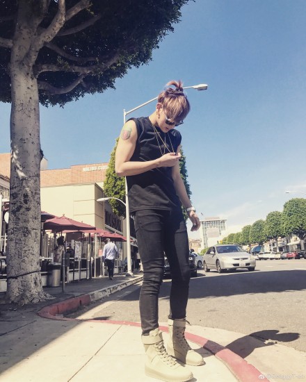 黄子韬晒美国豪宅后再晒豪车 网友侃"车是租的吗?