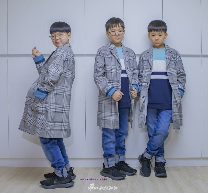 組圖：宋家三胞胎慶祝9歲生日 開心晒禮物長成小少年