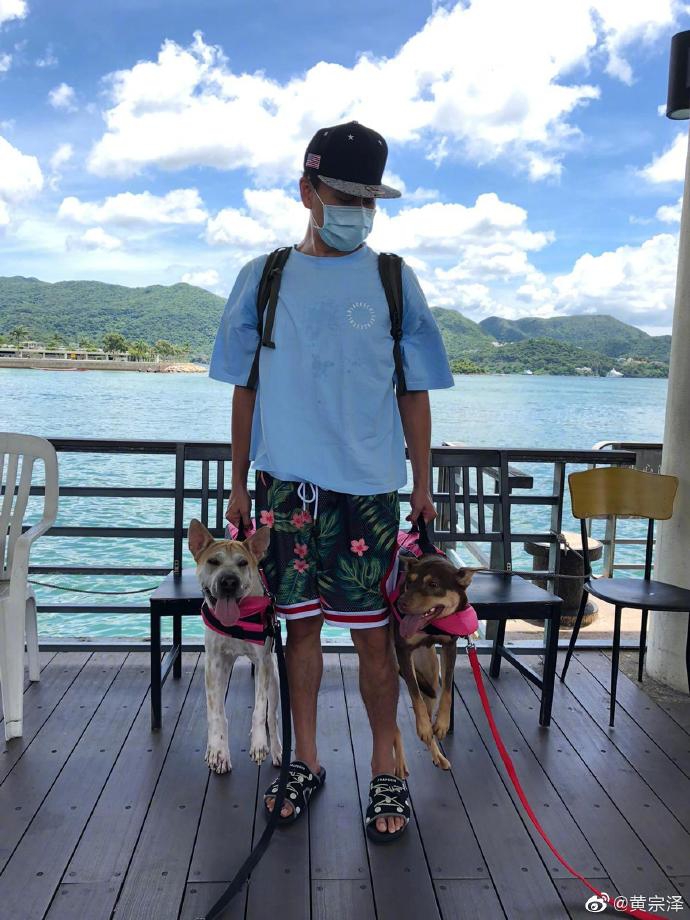 组图狗狗秒变包包黄宗泽带爱犬出海玩耍解锁新款遛狗姿势