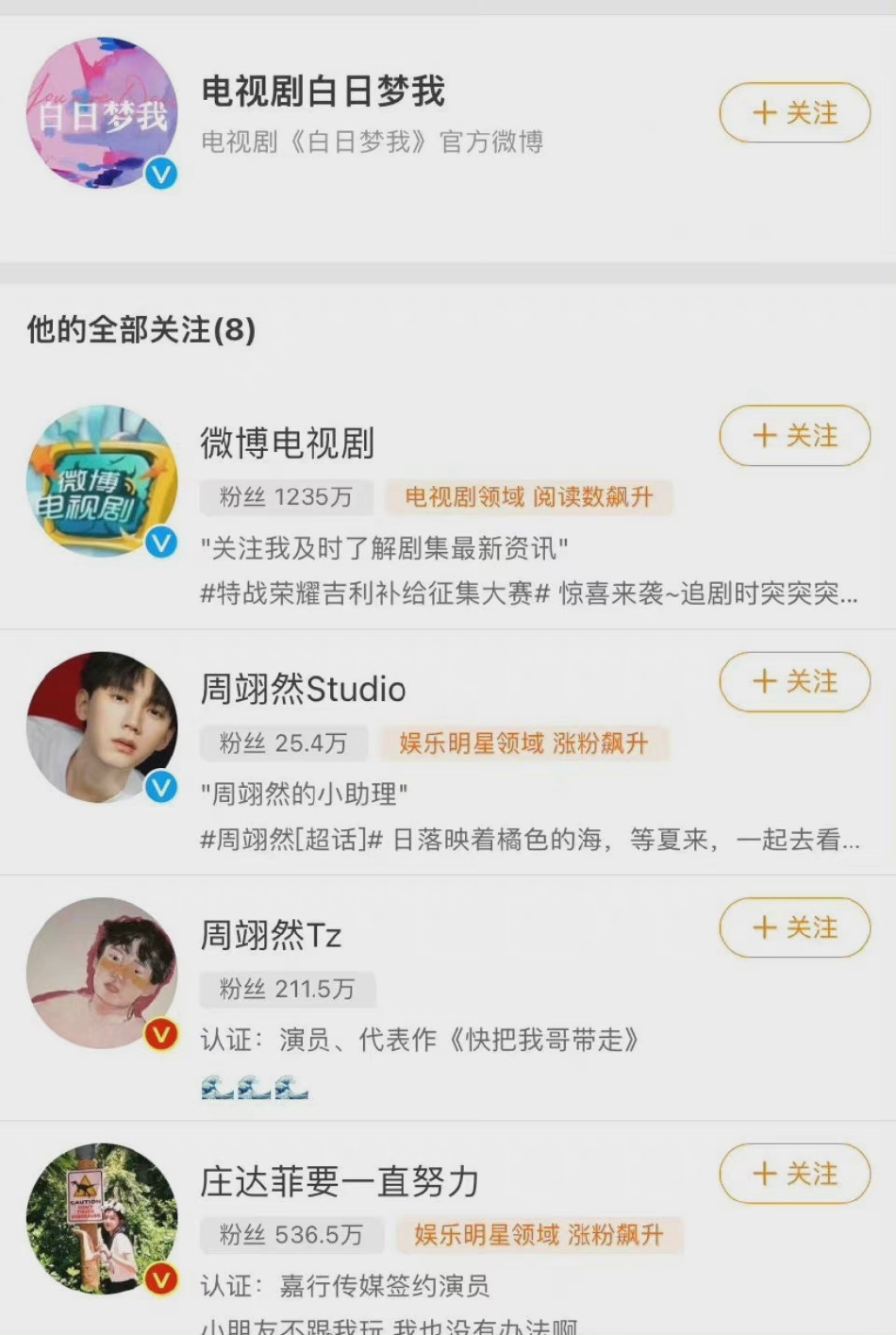 组图：电视剧《白日梦我》开通官博关注周翊然庄达菲第2张图片