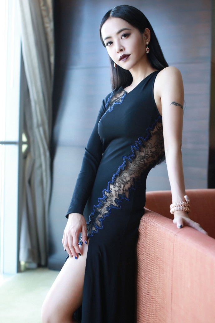 组图:蔡依林助阵2017微博之夜 高开叉蕾丝透视裙玩转性感