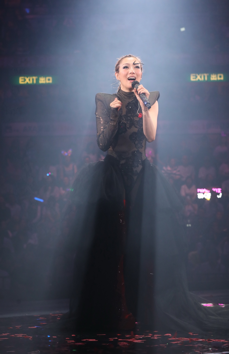 组图:郑秀文演唱会长发脏辫红色皮靴热辣登场 叶倩文到场助阵