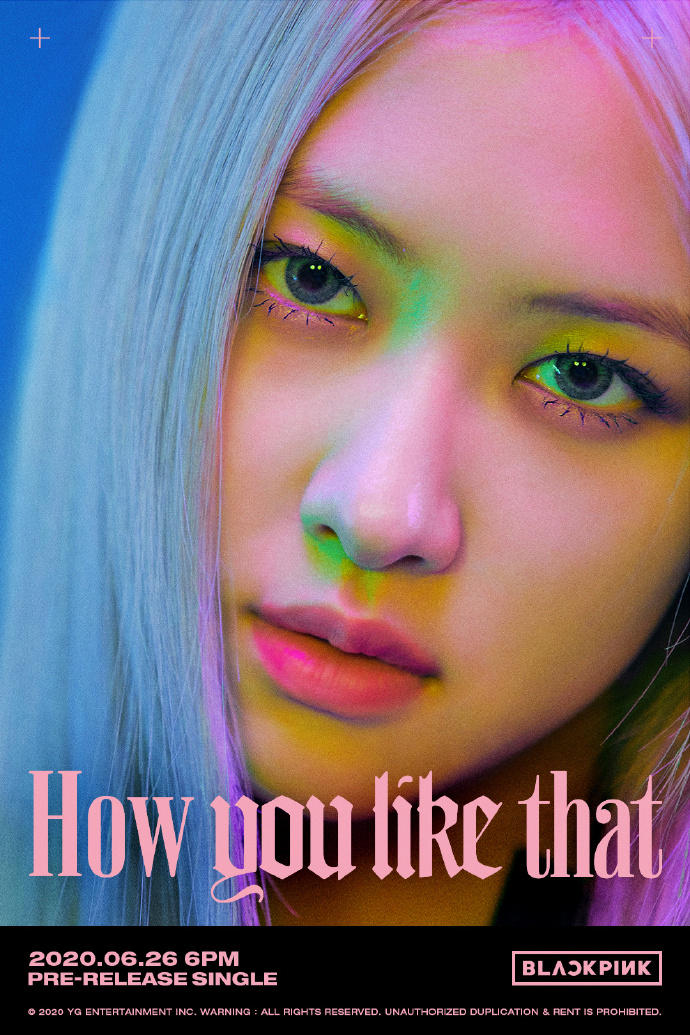 組圖：BLACKPINK迴歸主打曲單人海報曝光 置身光影背景眼神撩人