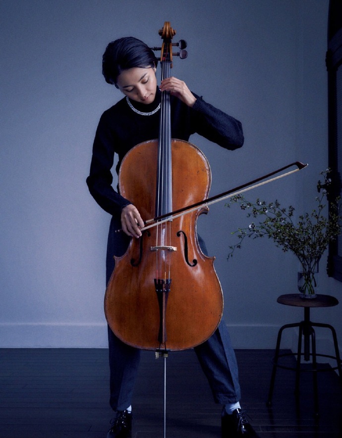 组图:满岛光持大提琴拍摄时尚大片 《四重奏》回忆满满