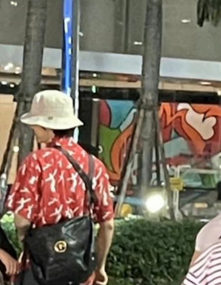 组图：张新成泰国度假被偶遇 穿红色夏威夷衬衫少年感十足