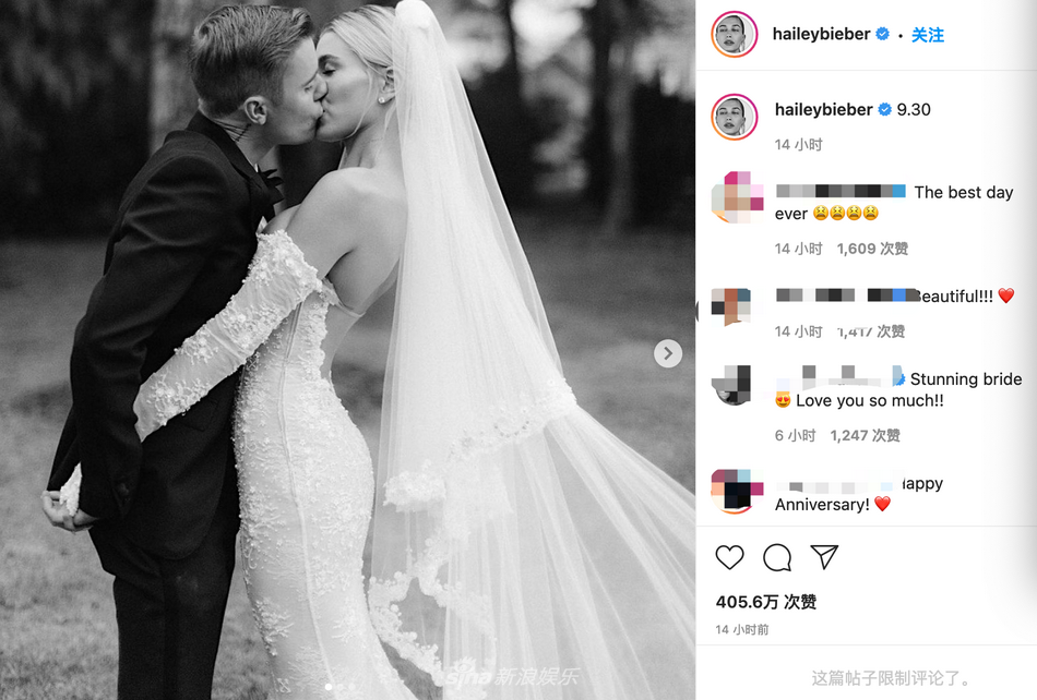 组图:婚礼两周年 贾斯汀·比伯与海莉分享婚礼未曝光图_高清图集_新浪