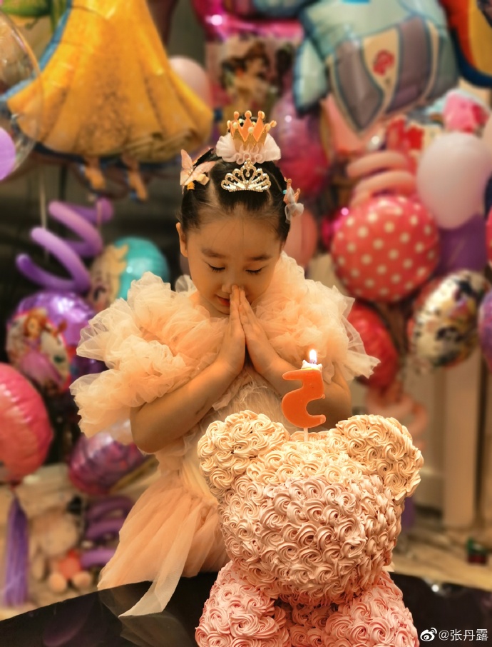 组图赵文卓夫妇为小女儿庆5岁生日luna穿公主裙吹蜡烛笑容治愈