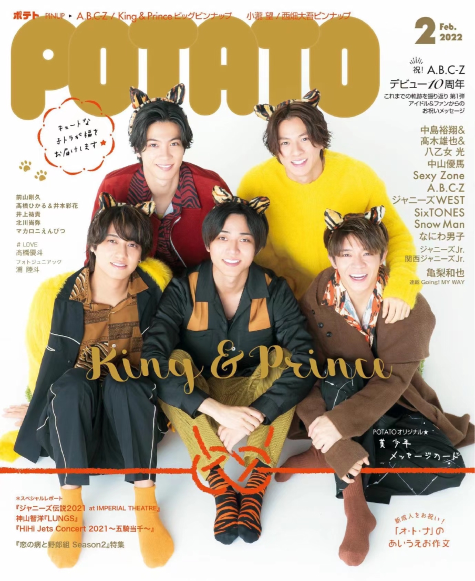 组图:king&prince登杂志封面 头戴老虎耳朵迎接新年_高清图集_新浪网