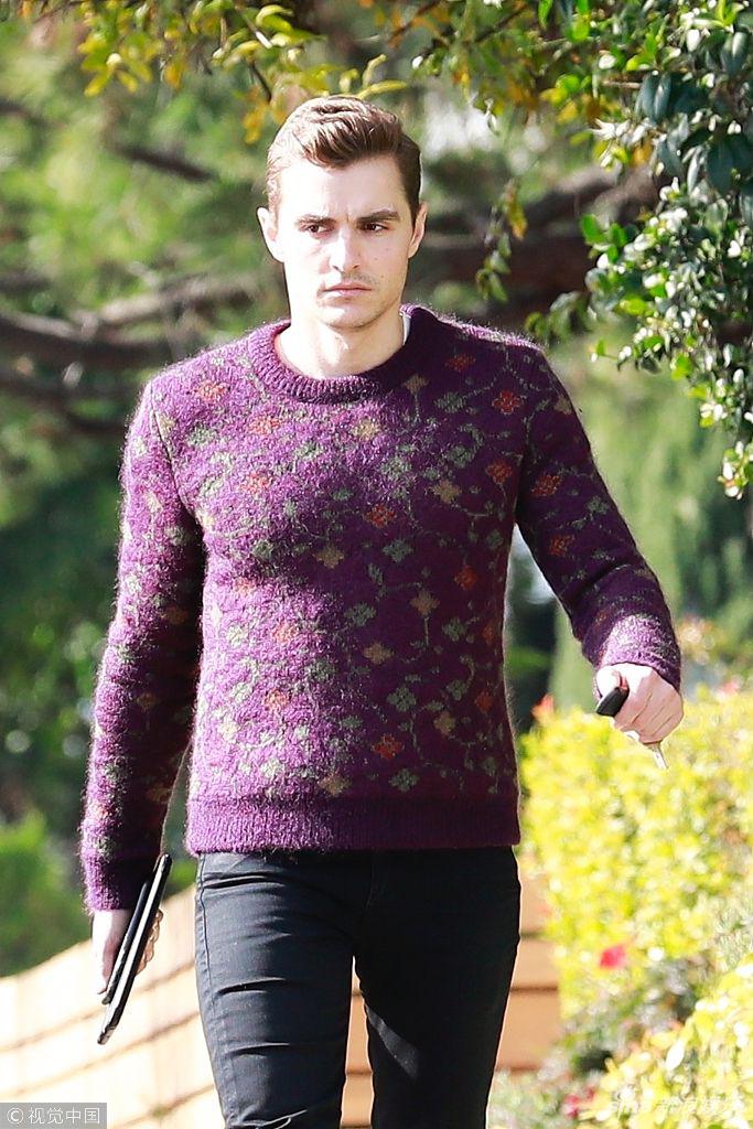 组图:戴夫·弗兰科穿紧身毛衣胸肌明显 雄赳赳甩臂赶路萌态十足_高清