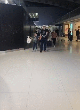 组图：一家四口集体出动！ 刘烨牵诺一帅气安娜牵霓娜乖巧