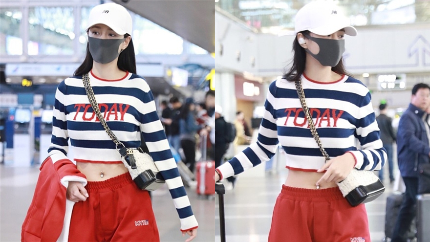 潮！沈梦辰只挽一边裤腿凹造型 秀细腰露脐环引侧目