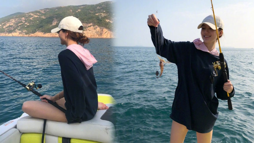 吴千语分手林峯后休长假 约好友海钓玩下衣失踪