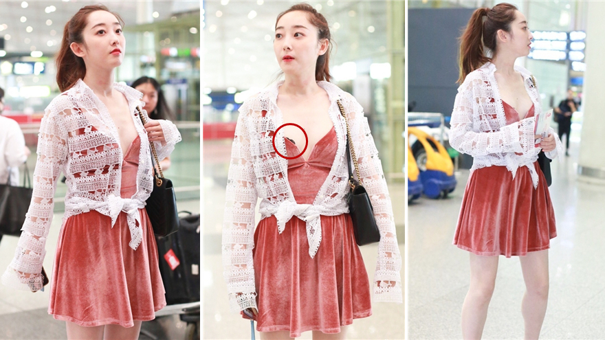 清纯性感结合体！蒋梦婕肌肤雪白 超低胸短裙不慎露bra