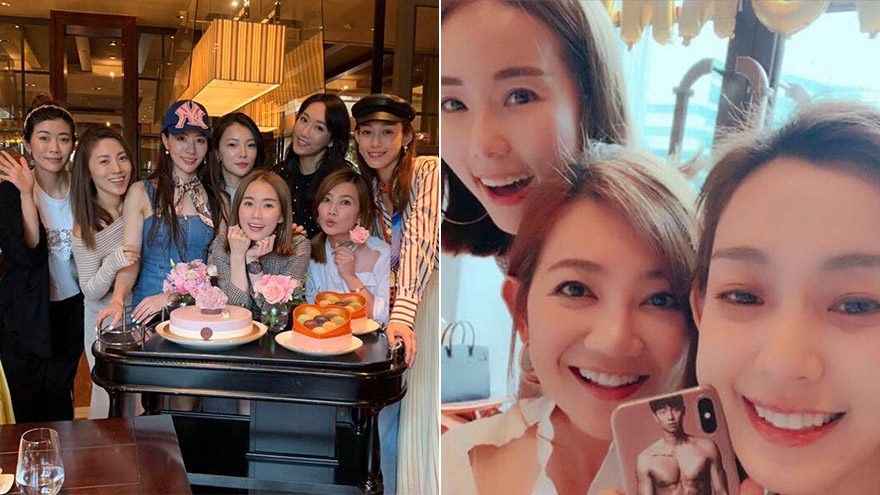 梁静茹范玮琪现身姐妹生日聚会 贴脸自拍手机壳抢镜