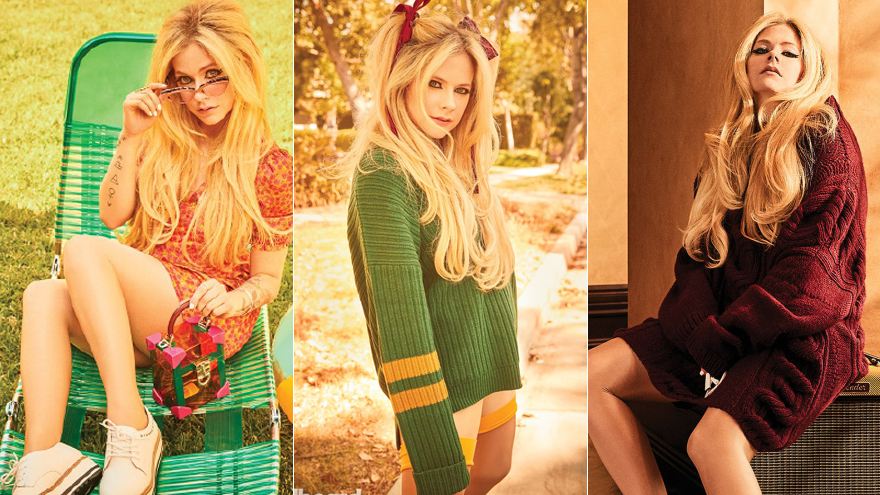 艾薇儿回归拍写真大片 扎双马尾出镜满满少女感