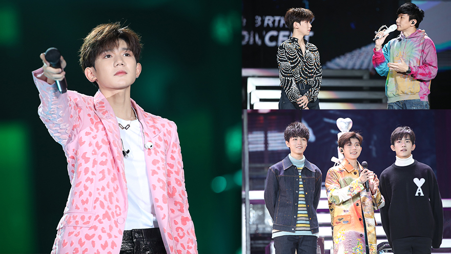 王源18岁生日演唱会与爱豆林俊杰合唱 三小只再合体