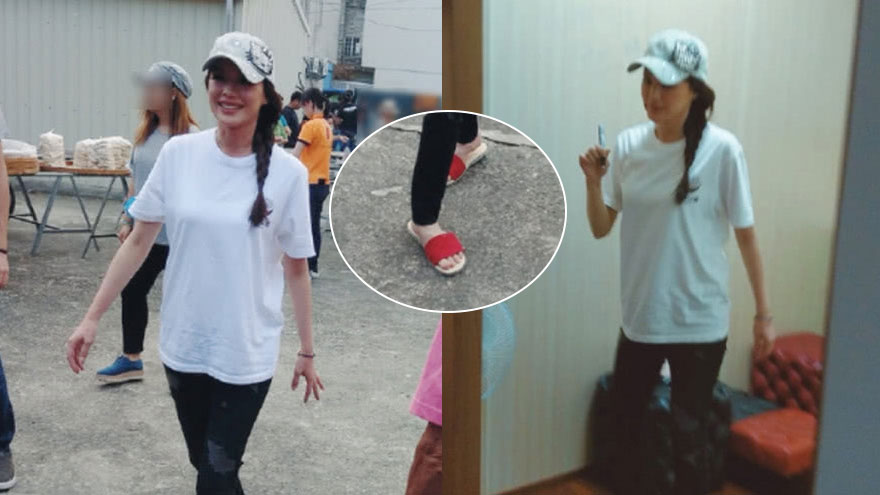 网友晒偶遇舒淇合影 女神穿红色拖鞋超接地气