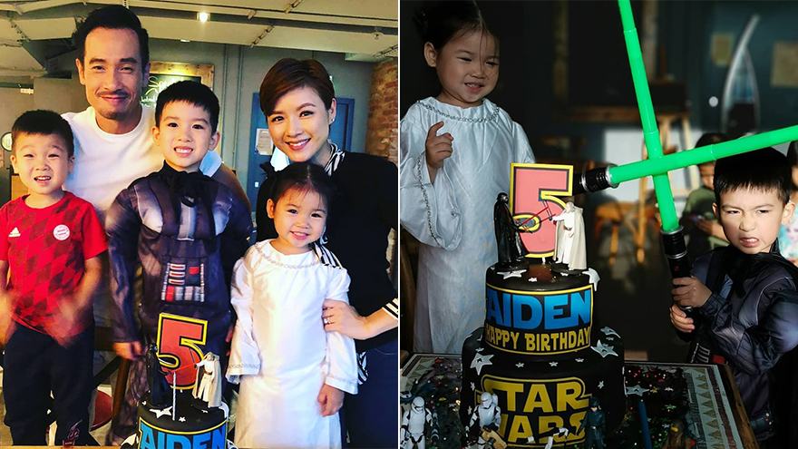 陈豪夫妇为儿子庆生晒全家福 儿女可爱精灵一家幸福美满