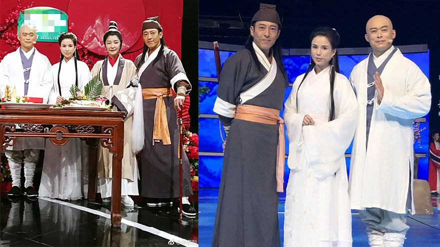 奇妙的同框！“小龙女”李若彤合影令狐冲虚竹李莫愁