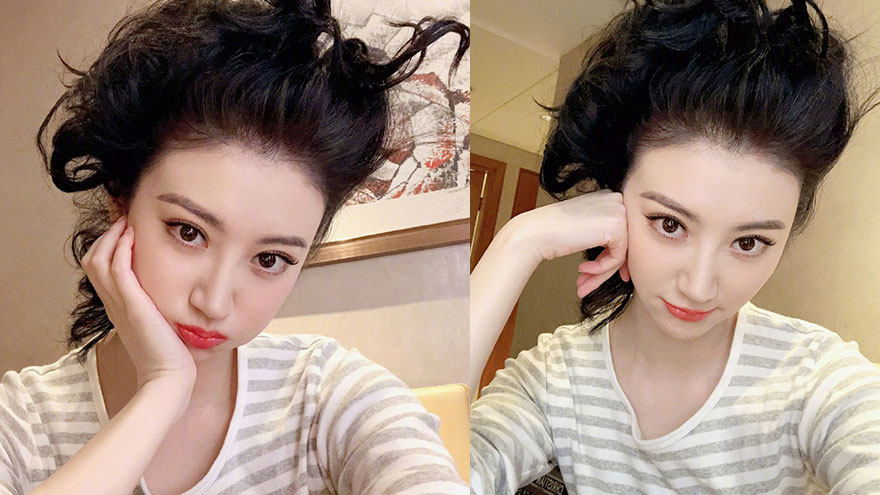 画风清奇!景甜自拍嘟嘴可爱 头发炸到飞起实力抢镜