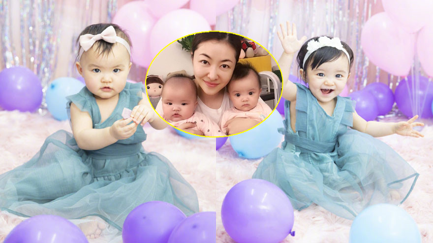 熊黛林晒双胞胎女儿艺术照为其庆生萌翻网友