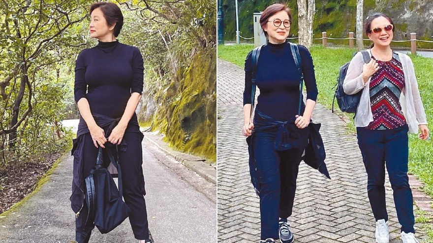 林青霞与友人登山