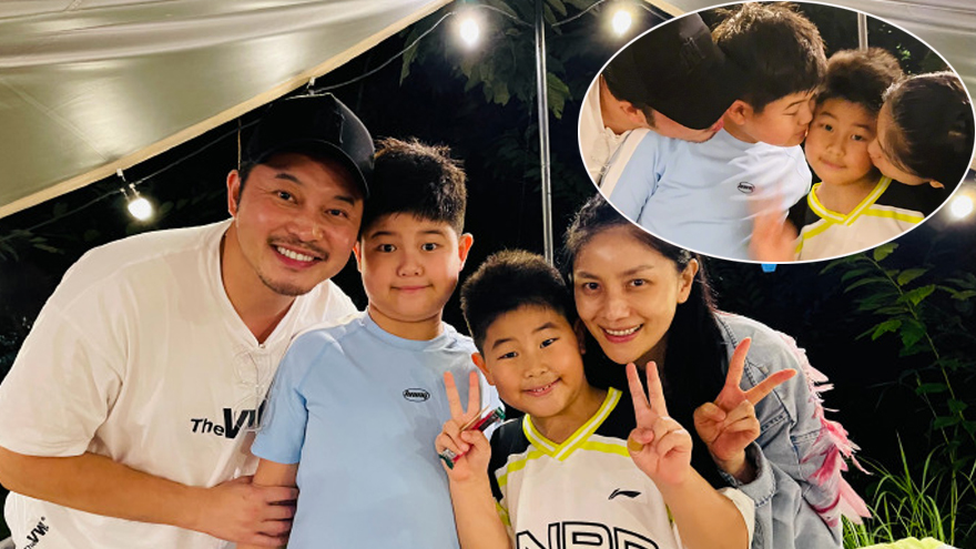 胡可晒合照为小鱼儿庆生 一同亲吻小寿星画面有爱