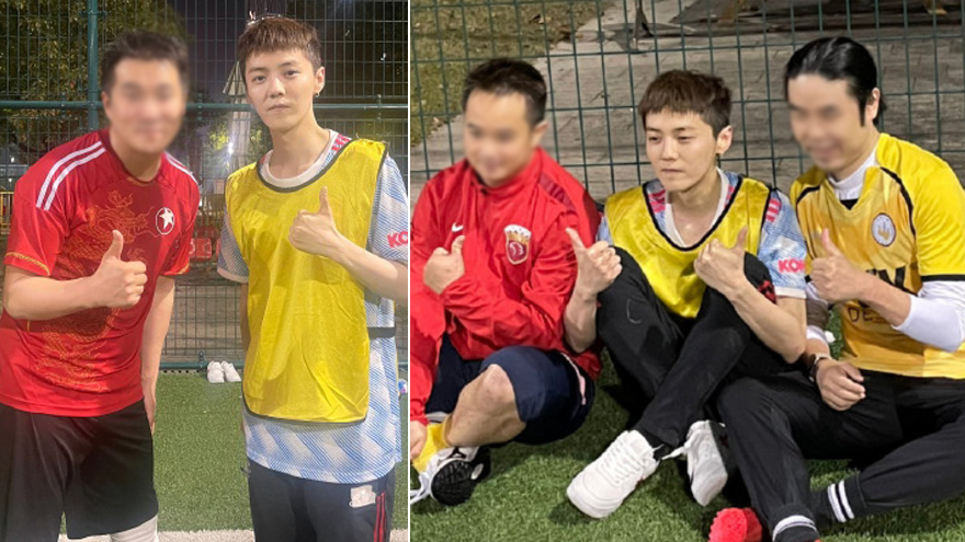 网友偶遇鹿晗踢足球 赞其是被颜值耽误的好球员