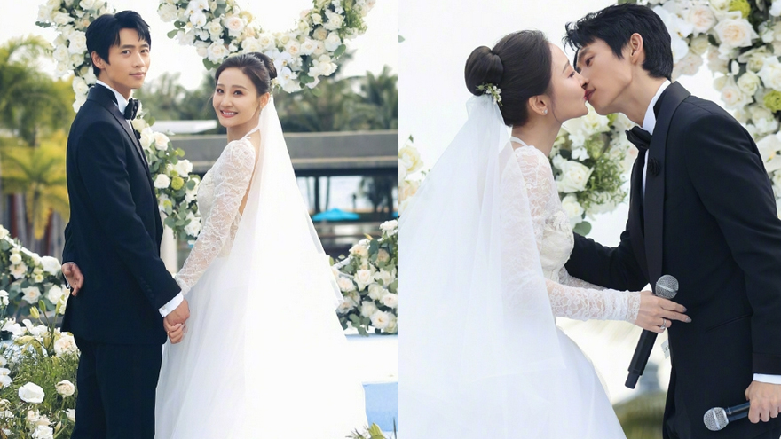 魏晨晒九宫格婚礼现场照 与妻子深情拥吻甜倒众人