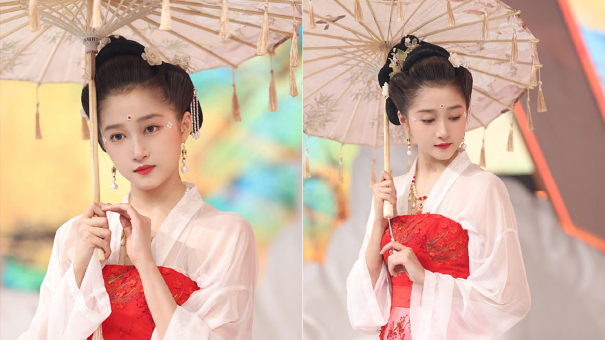 关晓彤回归《王牌对王牌7》 古装撑伞造型梦回《影》